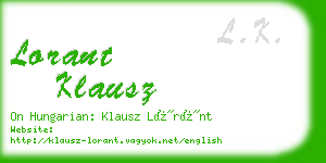 lorant klausz business card